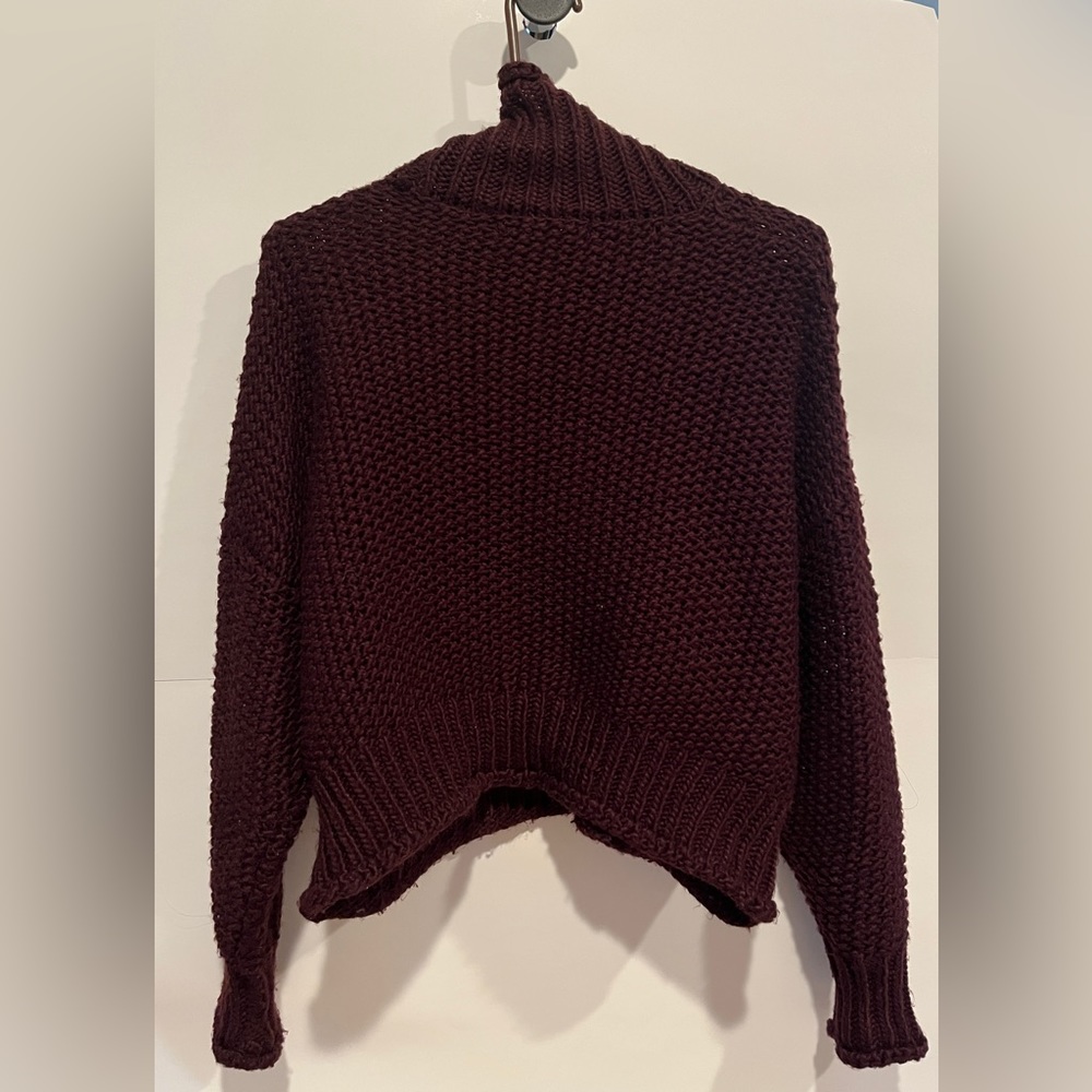 Forever 21 Mock Neck Wine Sweater